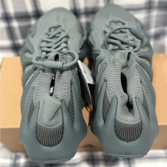 Adidas Yeezy Gray Sneakers with Knit Upper and Unique Sole